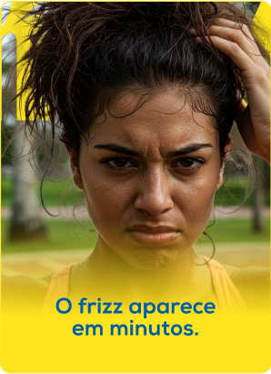 O frizz aparece em minutos_